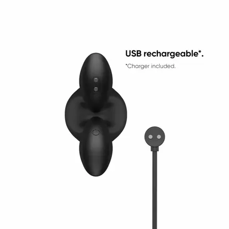 Bendz гъвкав вибриращ анален разширител с дистанционно, черен, среден, USB