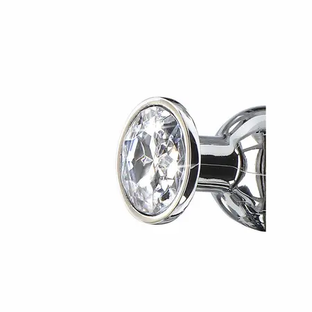 ToyJoy Diamond Bum Bijou Large - Aluminium Plug with Silver Gem, 13 cm
