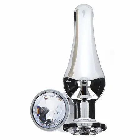 ToyJoy Diamond Bum Bijou Medium Aluminum Plug with Silver Accent 11cm
