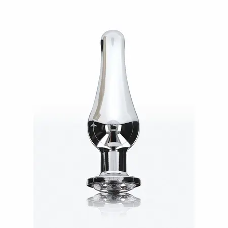 ToyJoy Diamond Bum Bijou Medium Aluminum Plug with Silver Accent 11cm