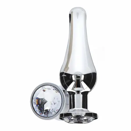 ToyJoy Diamond Bum Bijou Small Silver Plug with Decorative Jewel 9.2cm