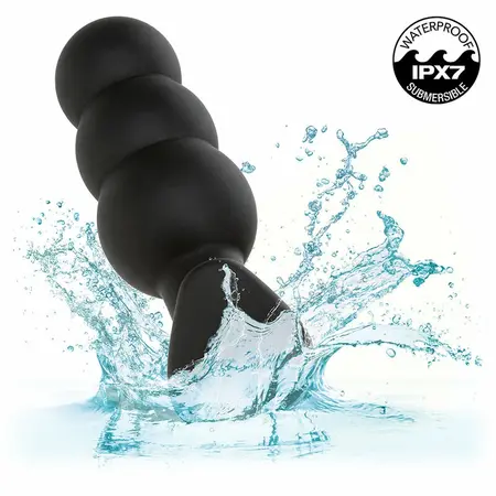 CalExotics Rock Bottom Beaded Silicone Probe 10-Mode Black Rechargeable