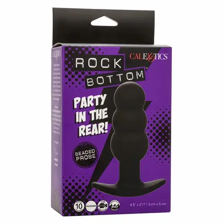CalExotics Rock Bottom Beaded Silicone Probe 10-Mode Black Rechargeable