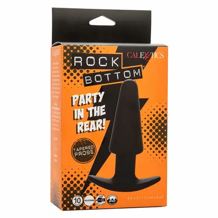 CalExotics Rock Bottom Tapered Silicone Black Plug 10-Mode USB Rechargeable