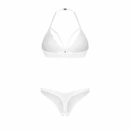 Obsessive Weddya 3-Piece Lingerie Set White - Elegant Mesh & Lace Design