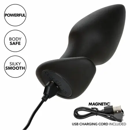 CalExotics Rock Bottom Silicone Intimate Plug 10 Vibrations Black