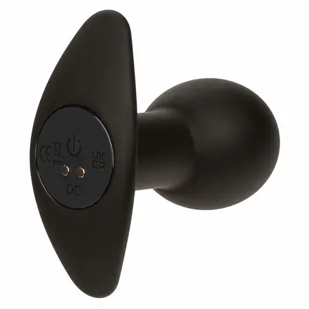 CalExotics Rock Bottom Silicone Black Vibrating Plug 10 Modes USB Rechargeable