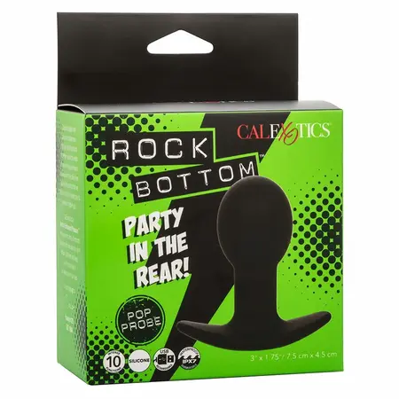 CalExotics Rock Bottom Silicone Black Vibrating Plug 10 Modes USB Rechargeable