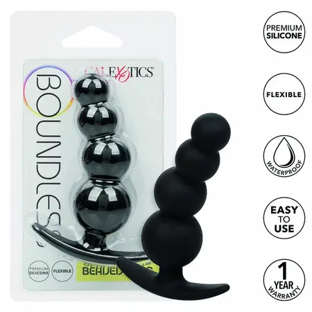 CalExotics Boundless Beaded Plug Flexible Silicone 9cm Black