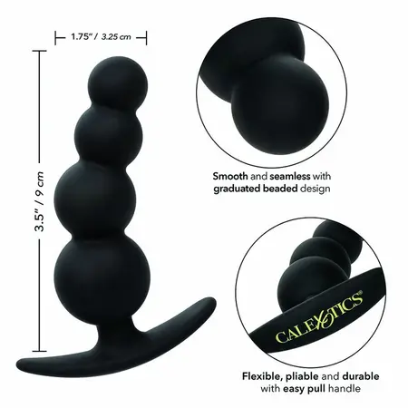 CalExotics Boundless Beaded Plug Flexible Silicone 9cm Black