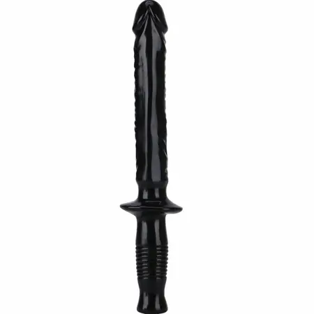 The Manhandler анатомично PVC дилдо, черно, 38 см