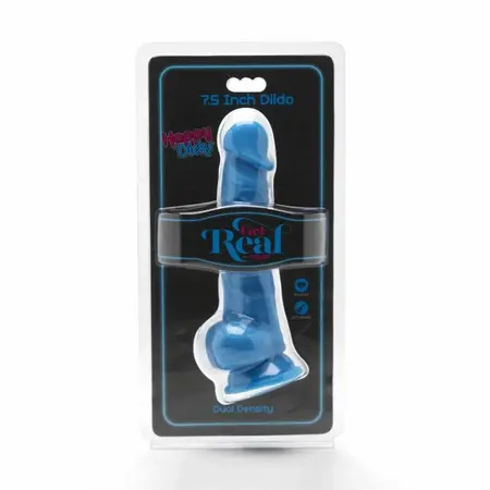 Get Real Happy Dicks 19 cm Blue Anatomical Model with Suction Base