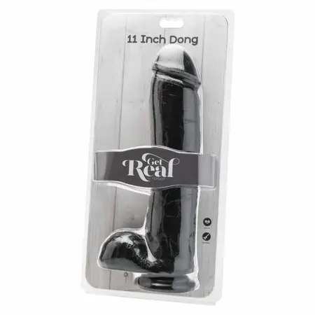 Get Real Model 28 cm with Base, Black - Anatomically Detailed PVC Form