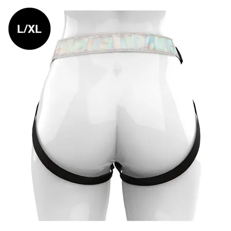 Регулируем харнес с преливащ ефект от веган материал, L/XL