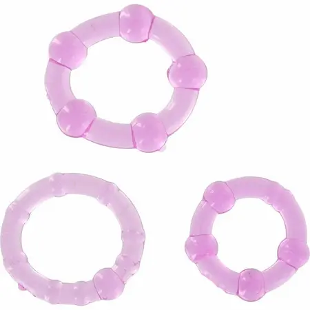 Seven Creations Silicone Comfort Ring Set 3pcs - Lilac, Adjustable Sizes