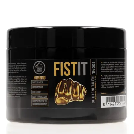FistIt Extra Thick Lubricant Menthol 500ml - Water-Based Vegan Formula