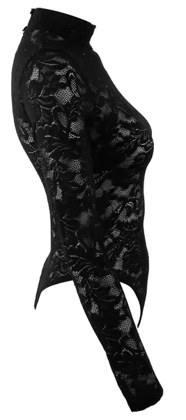 Cottelli LINGERIE Lace Body Black M - Elegant Long Sleeve Bodysuit