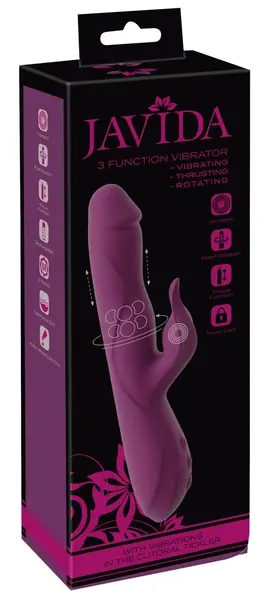 Javida 3F Vibrator Thrusting Rechargeable Silicone Dual Action 25cm