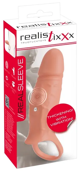 Realistixxx RealSleeve Close Silicone Extension with Vibration, 18cm