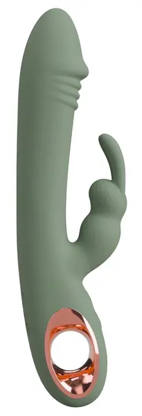 You2Toys Slim Rabbit Olive Dual Vibrator, 10 Modes, Waterproof, Silicone