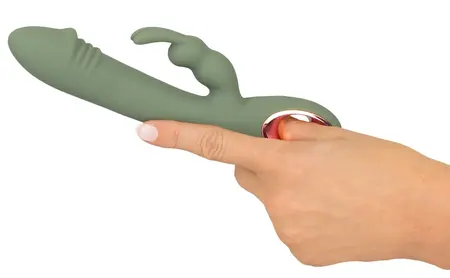 You2Toys Slim Rabbit Olive Dual Vibrator, 10 Modes, Waterproof, Silicone