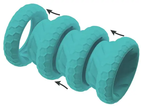 You2Toys 3-in-1 Silicone Ring Set with Adjustable System, Black