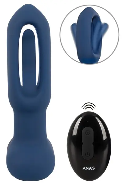 ANOS RC Flickering Tongue Anal Plug with Vibration, Silicone, 14.1cm