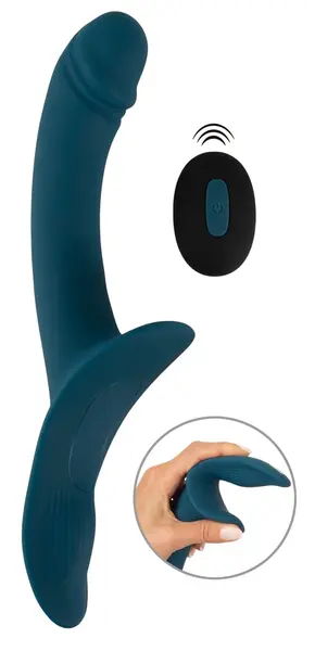 You2Toys Your Strap-On RC Vibrator Blue - Dual Motor, Adjustable Harness