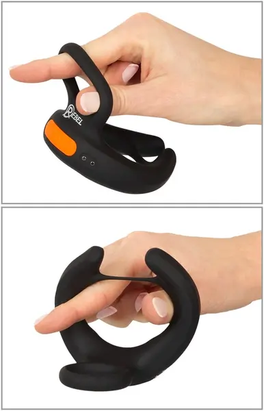Rebel RC Intimate Ring System with Adjustable Vibration, Black, 9.4 cm