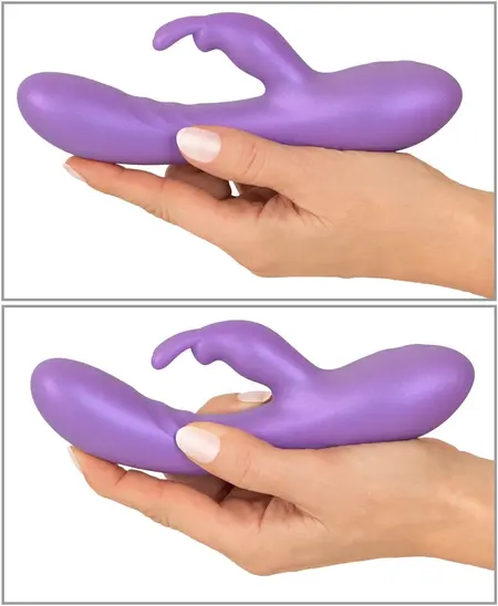 Sweet Smile Flexible Rabbit Metallic Silicone Dual Action Model, 18.3 cm