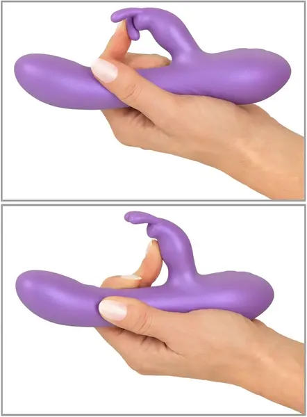 Sweet Smile Flexible Rabbit Metallic Silicone Dual Action Model, 18.3 cm