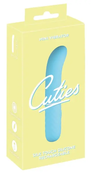 Cuties 5 мини силиконов вибратор, син, 10 режима
