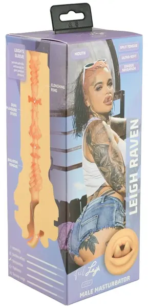 Kiiroo Feel Leigh Raven Mouth Intimate Machine, Superskin, 22cm, Black