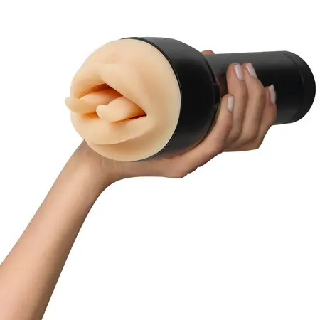 Kiiroo Feel Leigh Raven Mouth Intimate Machine, Superskin, 22cm, Black