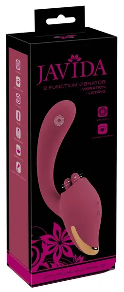 Javida 2 Function Intimate Device with Vibration & Licking System, 20.6 cm