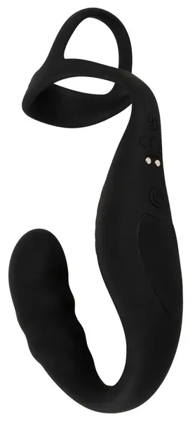 Rebel RC Prostate Plug & Dual Support Ring Set, Silicone, Black