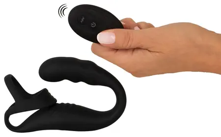Rebel RC Prostate Plug & Dual Support Ring Set, Silicone, Black