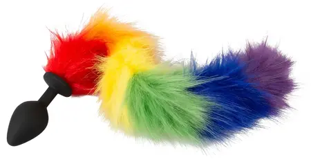 You2Toys Rainbow Fluffy Tail Silicone Plug - 42 cm Multicolor