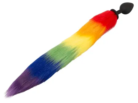 You2Toys Rainbow Fluffy Tail Silicone Plug - 42 cm Multicolor