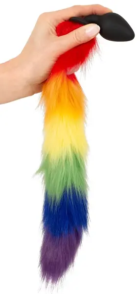 You2Toys Rainbow Fluffy Tail Silicone Plug - 42 cm Multicolor