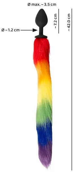 You2Toys Rainbow Fluffy Tail Silicone Plug - 42 cm Multicolor