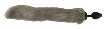 You2Toys Fluffy Tail Plug Grey - Silicone Model with Soft Faux Fur, 45 cm