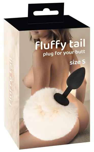 You2Toys Fluffy Tail Silicone Plug S White - Soft Faux Fur, Compact Size