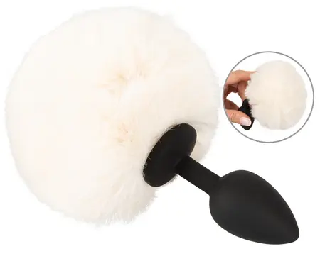 You2Toys Fluffy Tail Silicone Plug S White - Soft Faux Fur, Compact Size