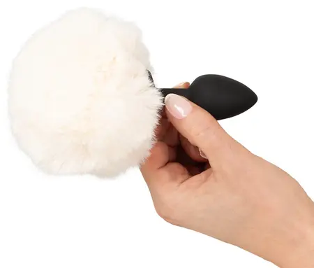 You2Toys Fluffy Tail Silicone Plug S White - Soft Faux Fur, Compact Size