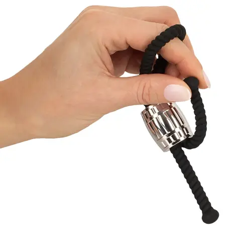 Rebel Heavy Rope Adjustable Anatomical Silicone Loop with Metal Weight 14.5cm