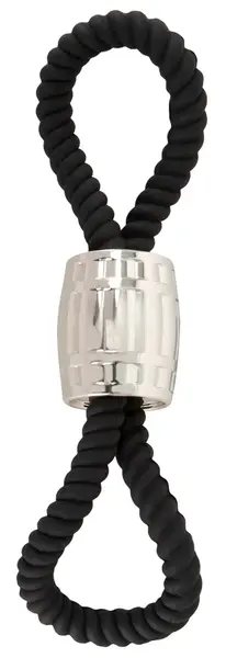 Rebel Heavy Rope Double Silicone Adjustable Strap with Metal Weight Black