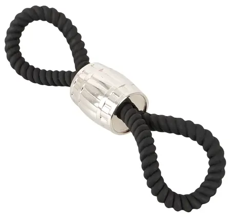 Rebel Heavy Rope Double Silicone Adjustable Strap with Metal Weight Black