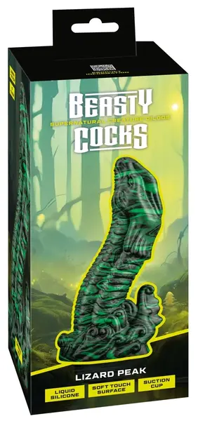 Lizard Peak фентъзи дилдо от течен силикон с вендуза, 22 см