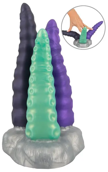 Triple Tentacle силиконово фентъзи дилдо пипало, 22 см